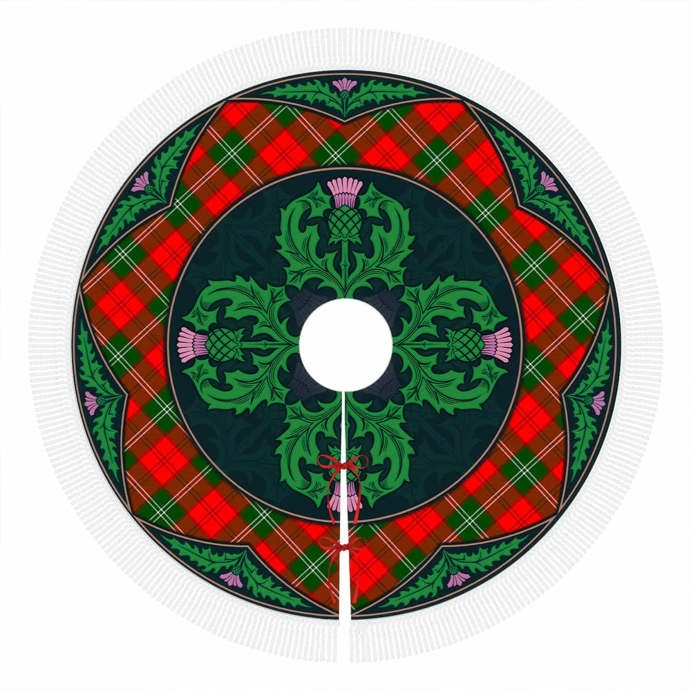 Scottish Lennox Modern Tartan Christmas Tree Skirt Old Scottish Thistle Flower - Image 4
