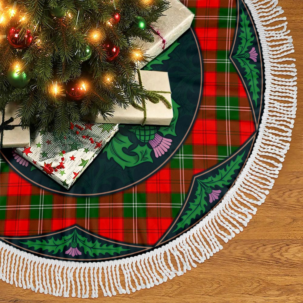 Scottish Lennox Modern Tartan Christmas Tree Skirt Old Scottish Thistle Flower - Image 5