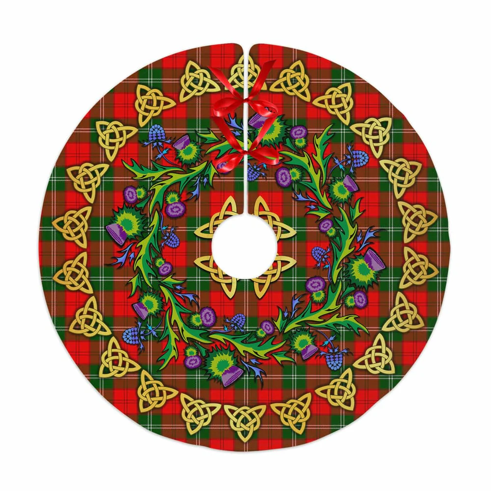 Scottish Lennox Modern Tartan Thistle Celtic Knot Christmas Tree Skirt
