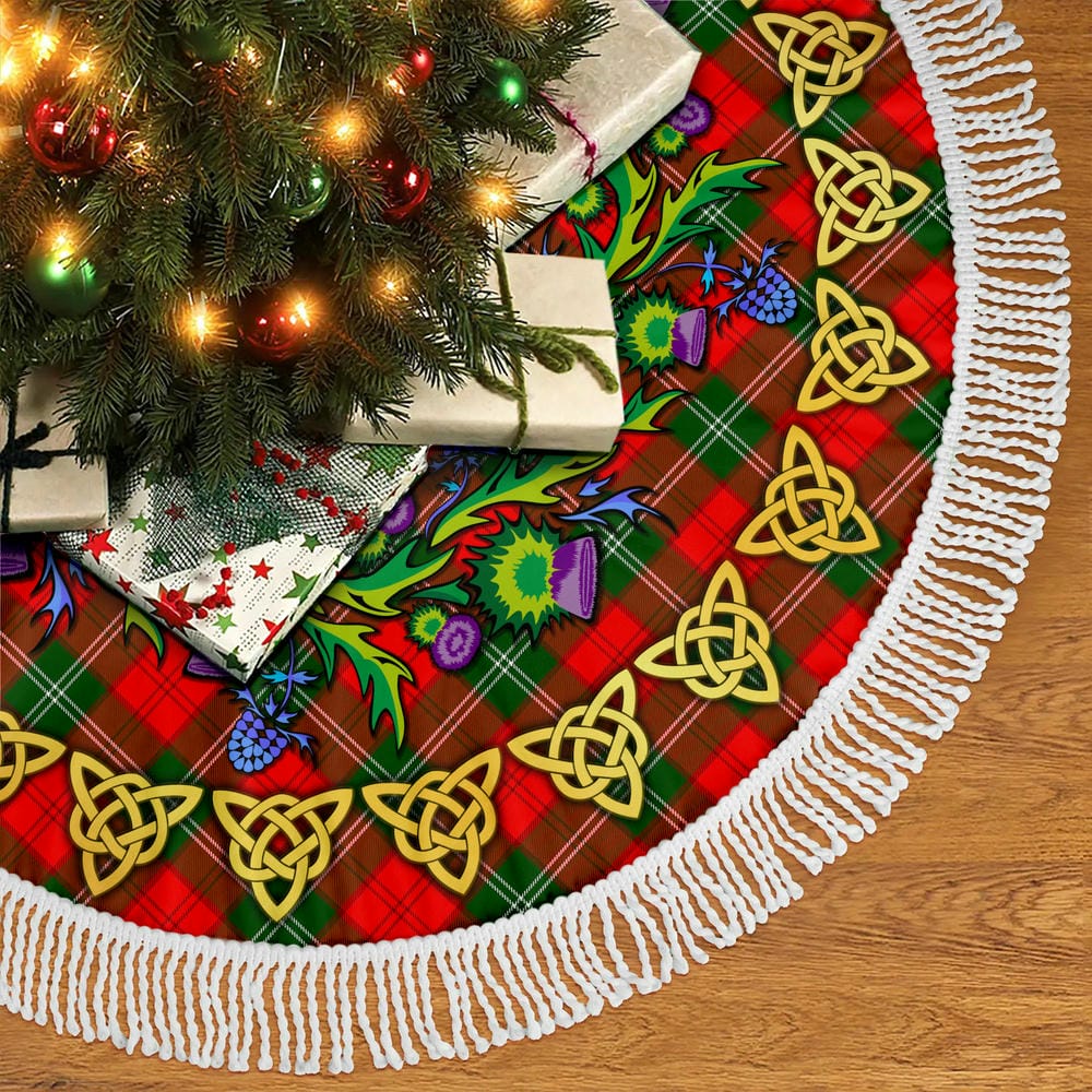 Scottish Lennox Modern Tartan Thistle Celtic Knot Christmas Tree Skirt - Image 5