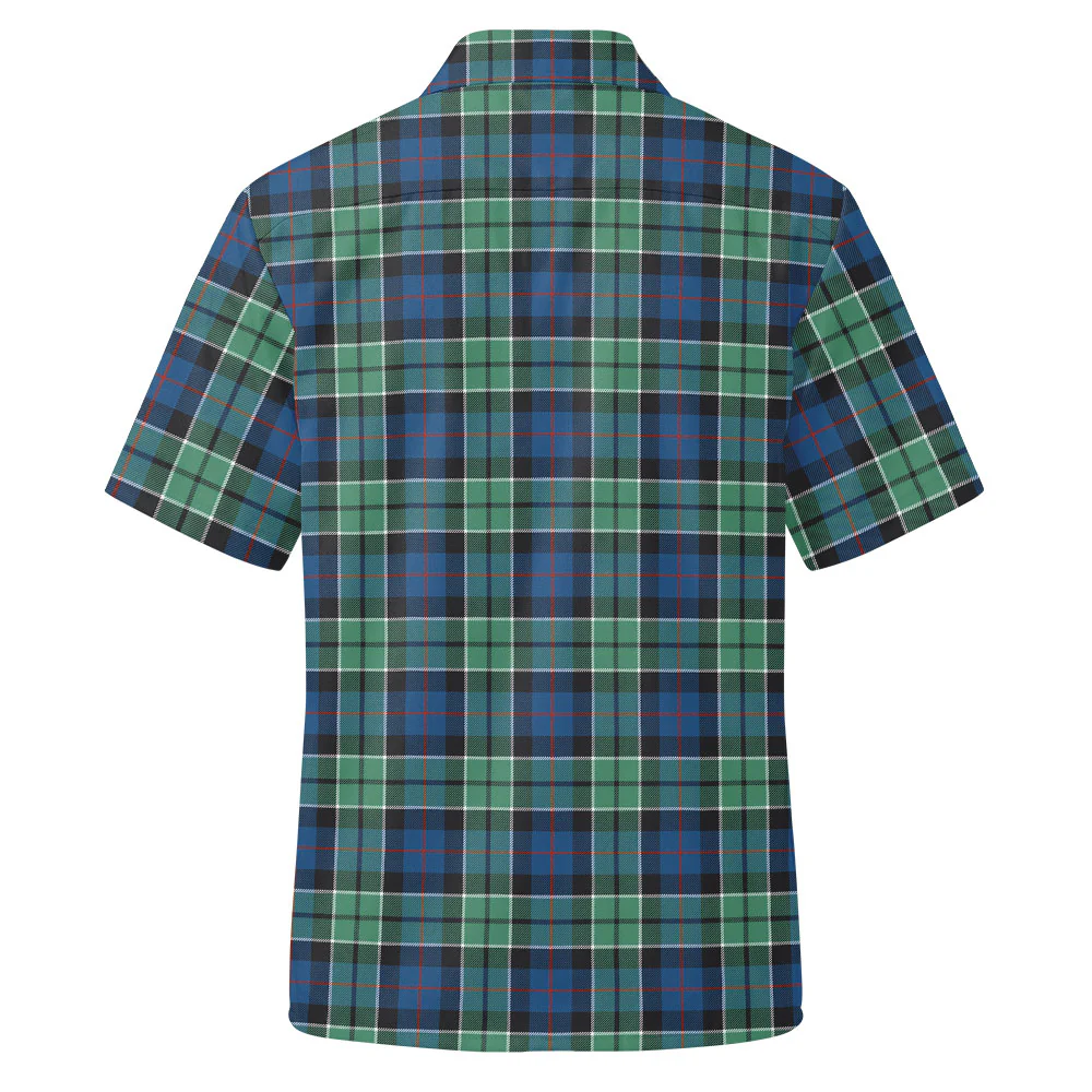 Scottish Leslie Hunting Ancient Clan Badge Tartan Short Sleeve Work Shirt - Image 3