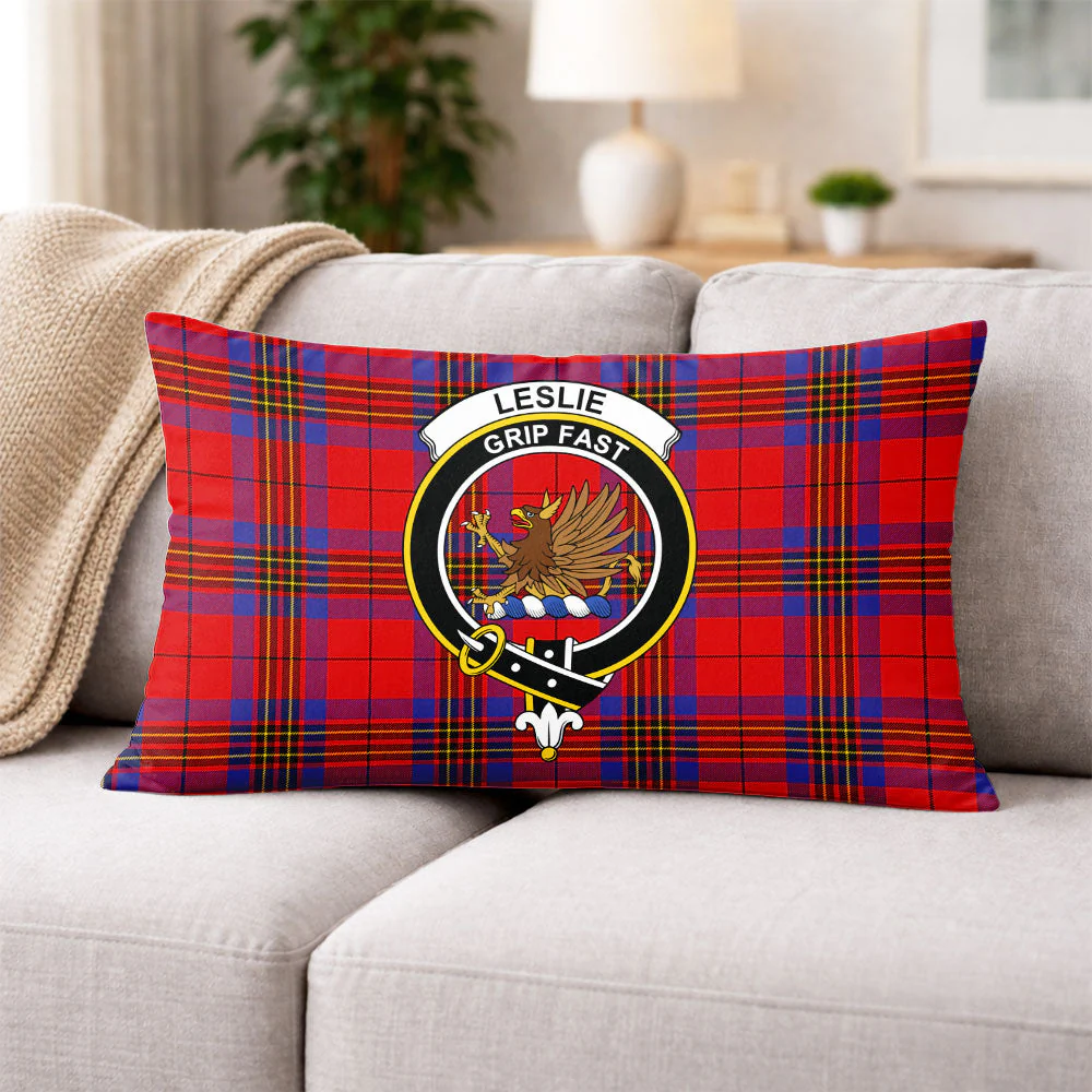 Scottish Leslie Modern Clan Badge Tartan Pillow Case - Image 3