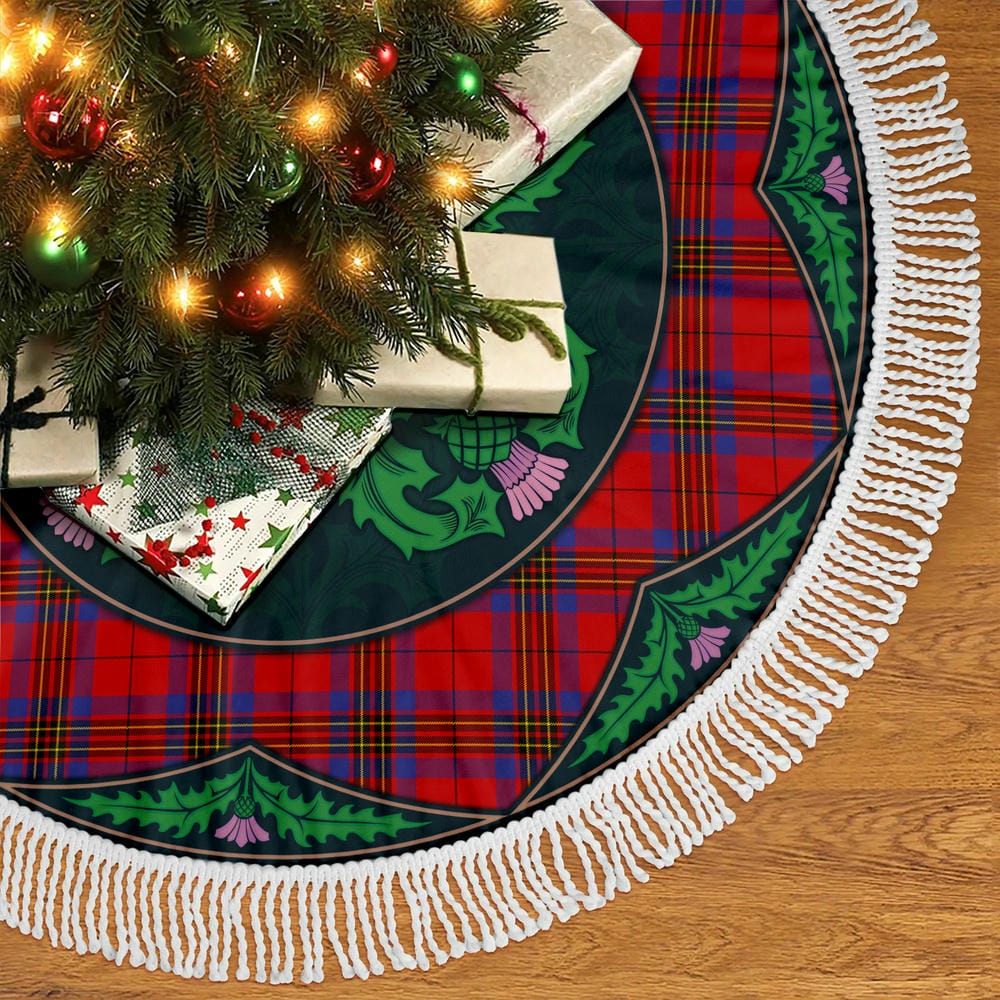Scottish Leslie Modern Tartan Christmas Tree Skirt Old Scottish Thistle Flower - Image 5