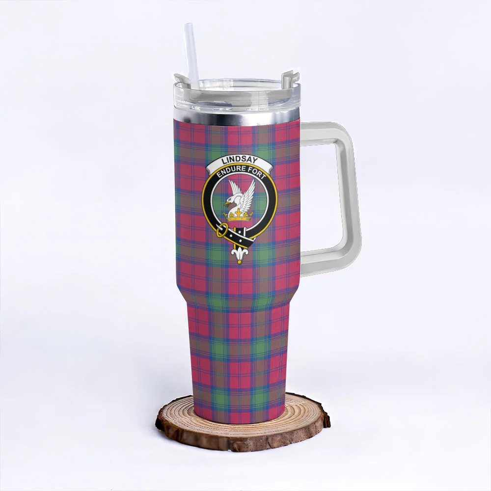 Scottish Lindsay Ancient Clan Badge Tartan 40oz Tumbler