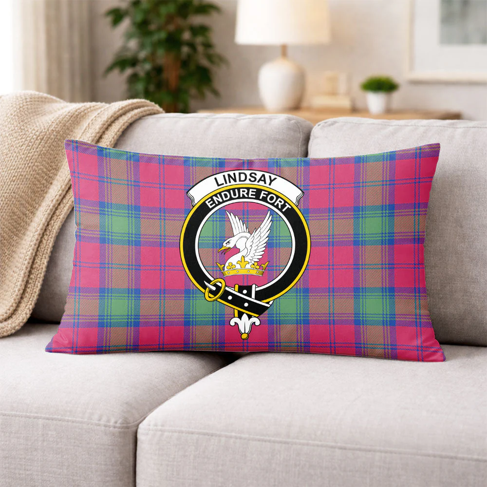 Scottish Lindsay Ancient Clan Badge Tartan Pillow Case - Image 3