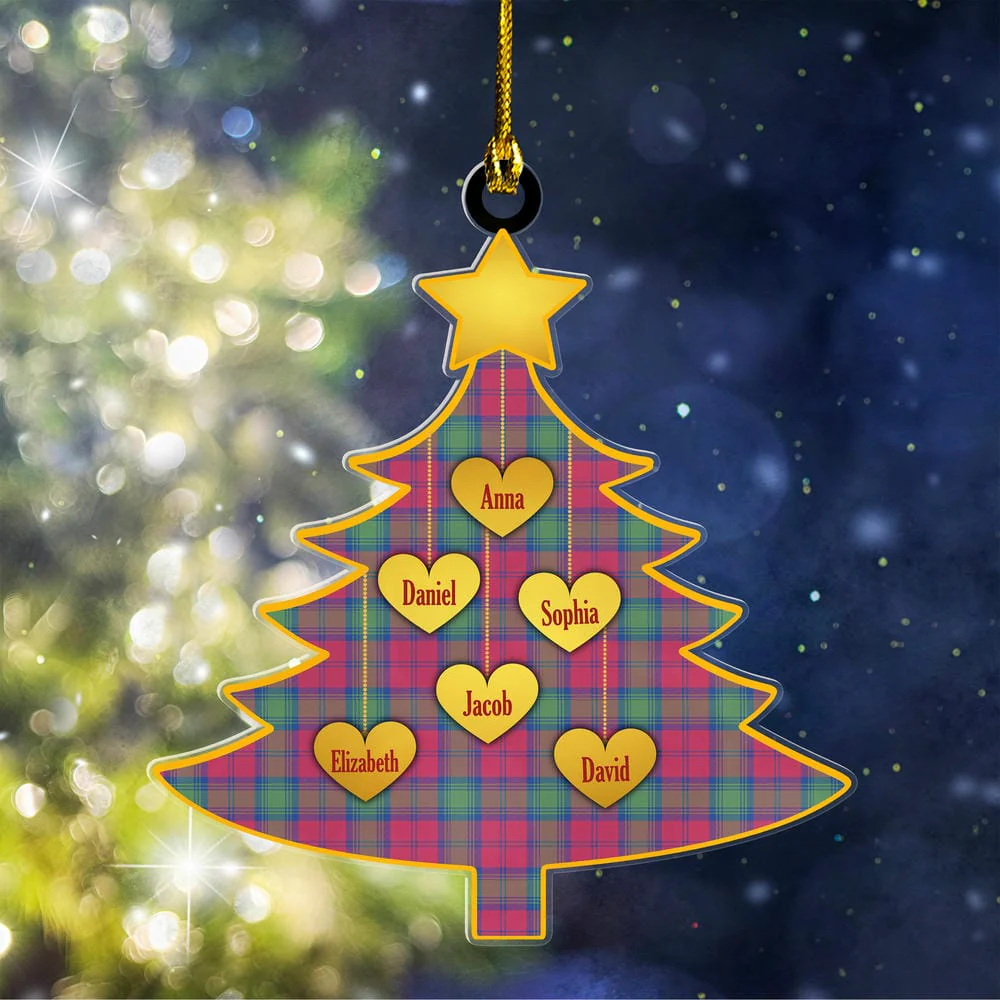 Scottish Lindsay Ancient Tartan Ornament Custom Family Christmas Tree