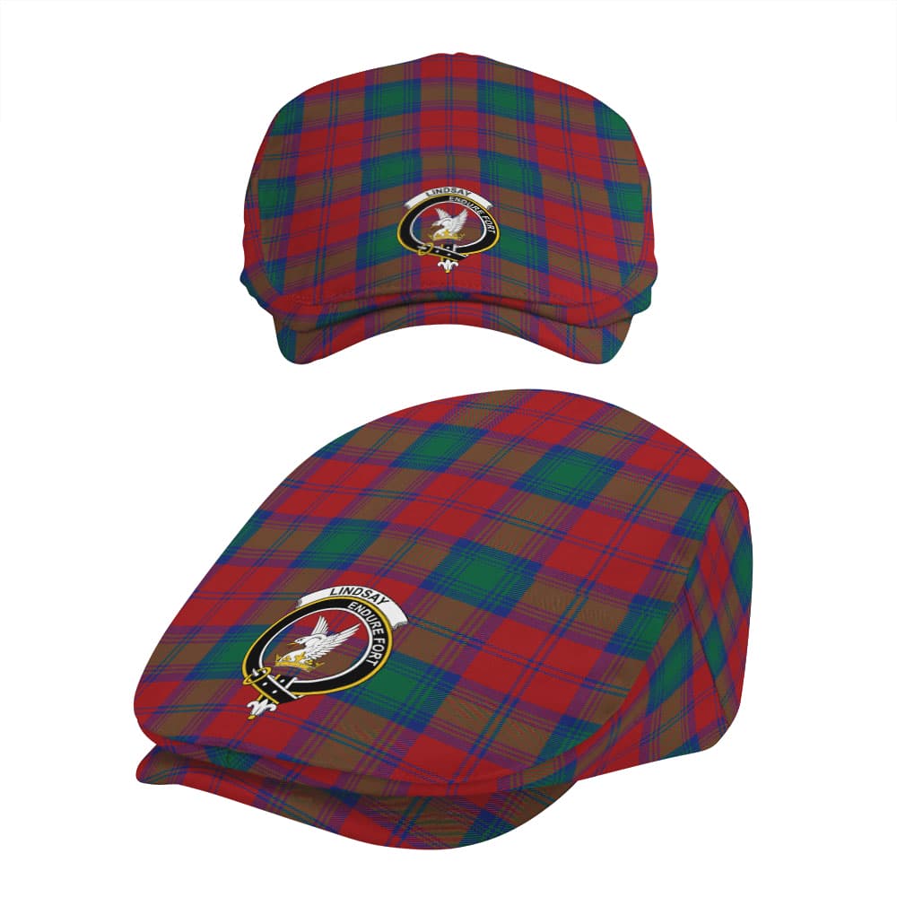 Scottish Lindsay Clan Badge Tartan Flat Cap - Image 5