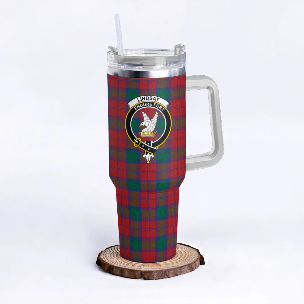 Scottish Lindsay Modern Clan Badge Tartan 40oz Tumbler