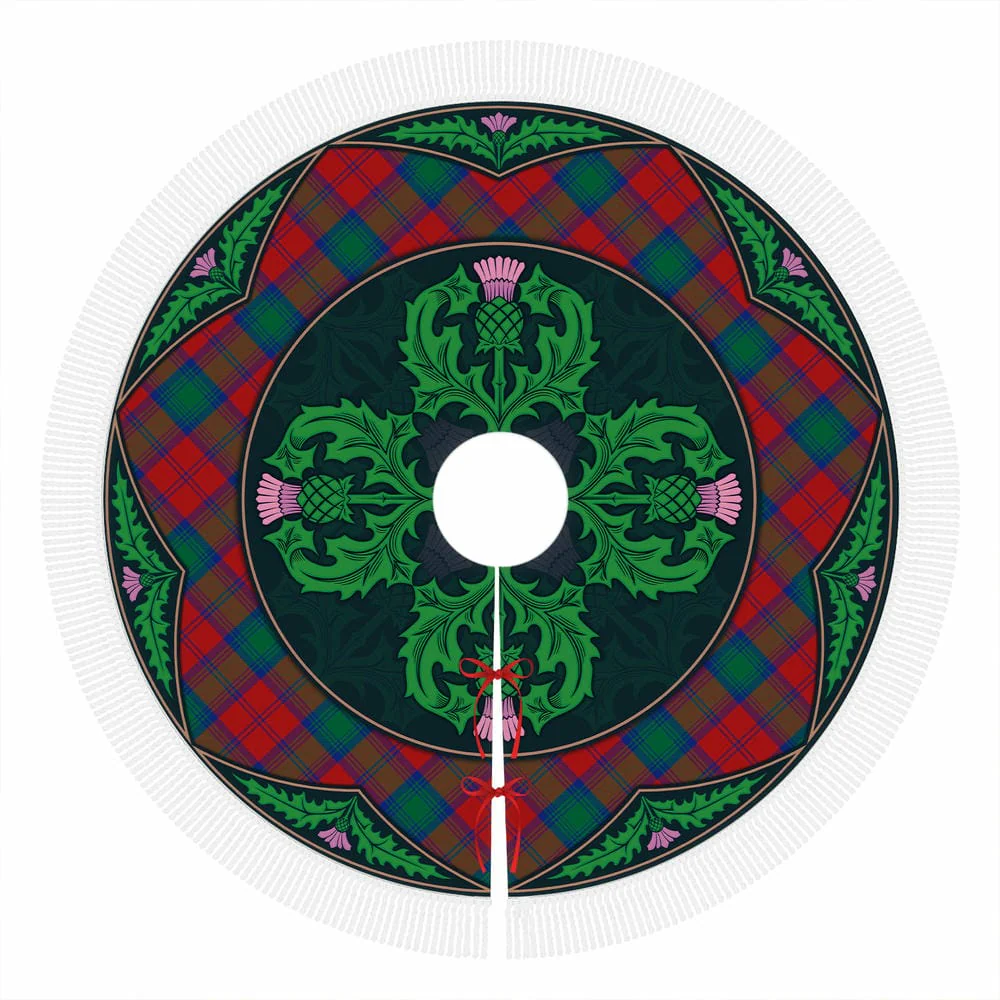 Scottish Lindsay Modern Tartan Christmas Tree Skirt Old Scottish Thistle Flower - Image 4