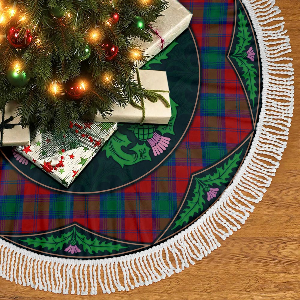 Scottish Lindsay Modern Tartan Christmas Tree Skirt Old Scottish Thistle Flower - Image 5