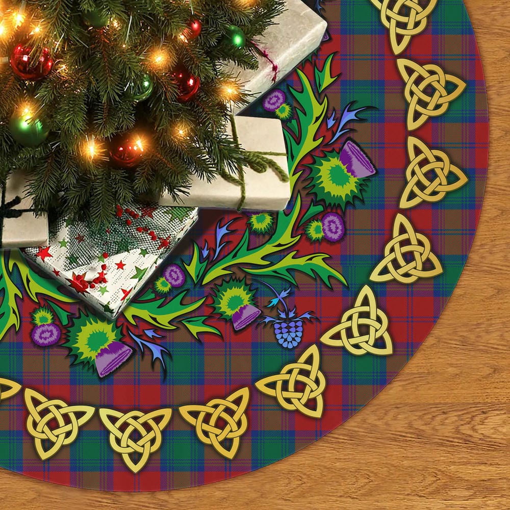 Scottish Lindsay Modern Tartan Thistle Celtic Knot Christmas Tree Skirt - Image 2