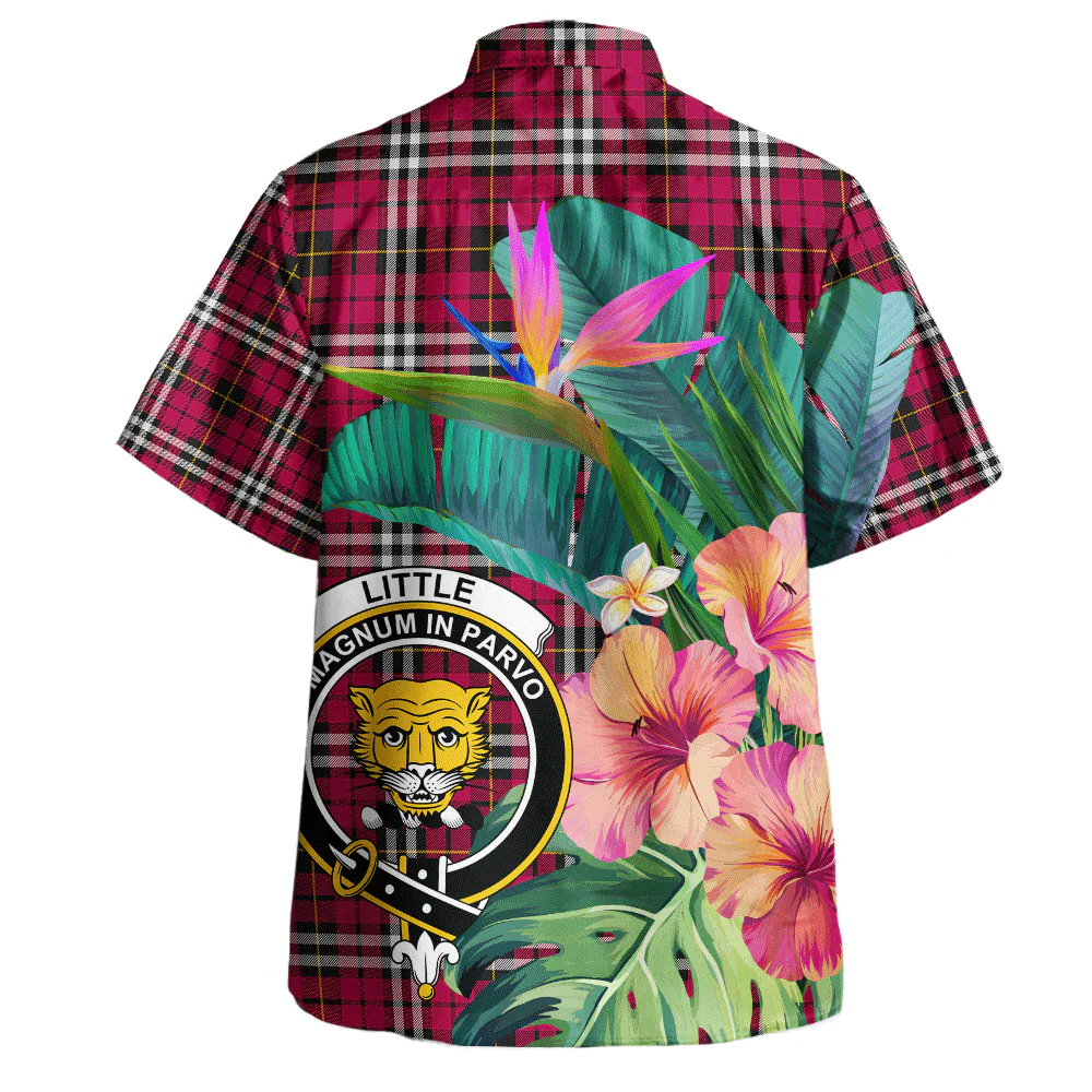 Scottish Little Clan Badge Tartan Hawaiian Shirt Bouquet Tropical Style - Image 3