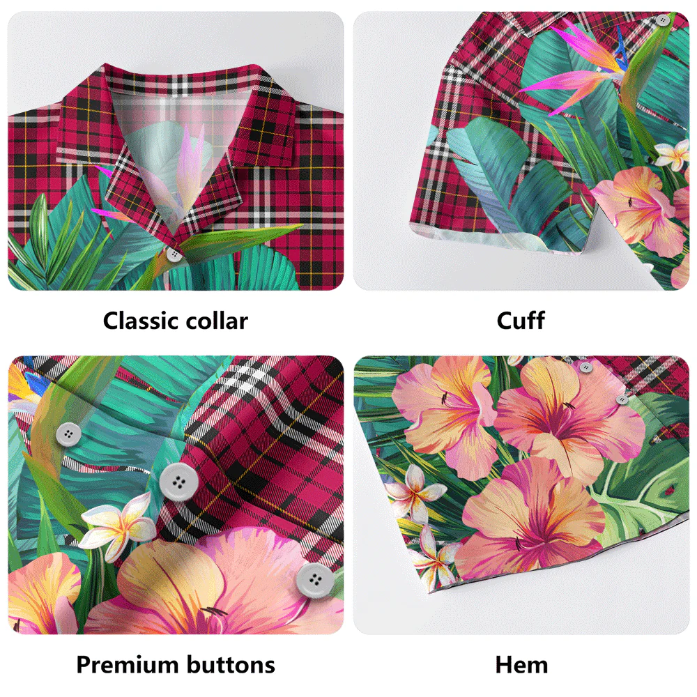 Scottish Little Clan Badge Tartan Hawaiian Shirt Bouquet Tropical Style - Image 5