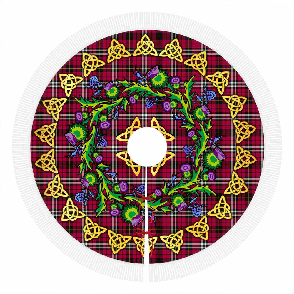 Scottish Little Tartan Thistle Celtic Knot Christmas Tree Skirt - Image 4