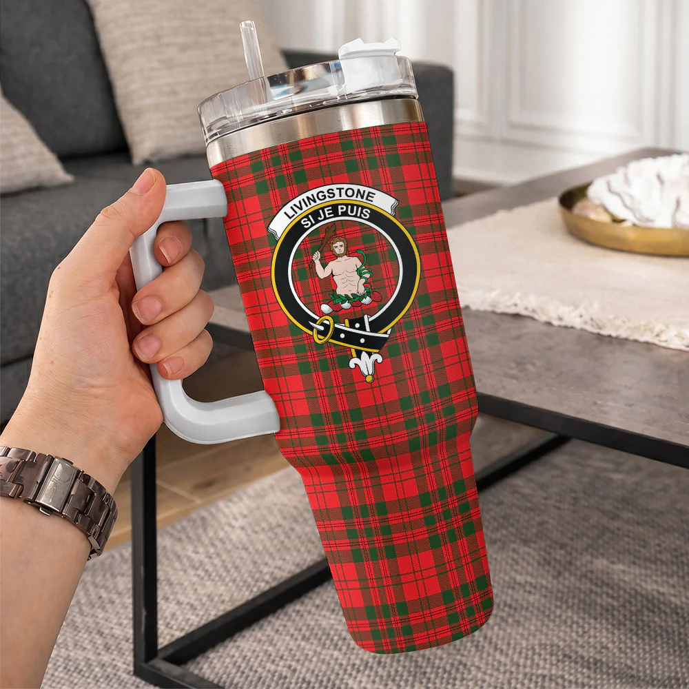 Scottish Livingstone Modern Clan Badge Tartan 40oz Tumbler - Image 10
