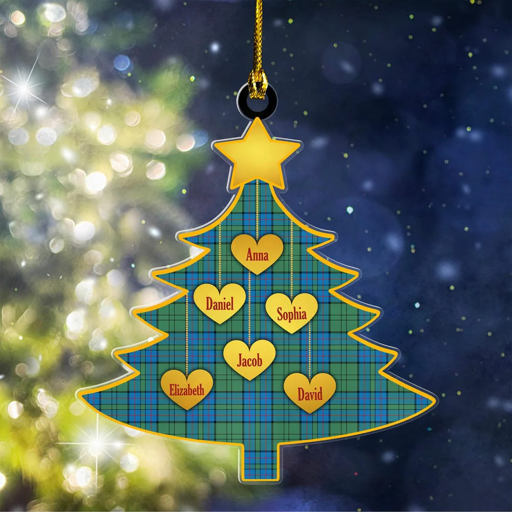 Scottish Lockhart Tartan Ornament Custom Family Christmas Tree