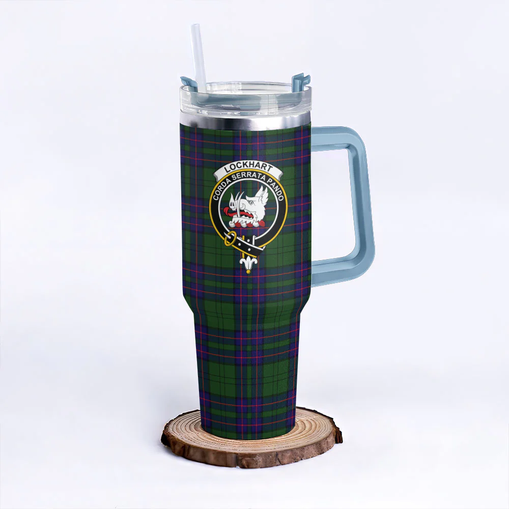 Scottish Lockhart Modern Clan Badge Tartan 40oz Tumbler - Image 5