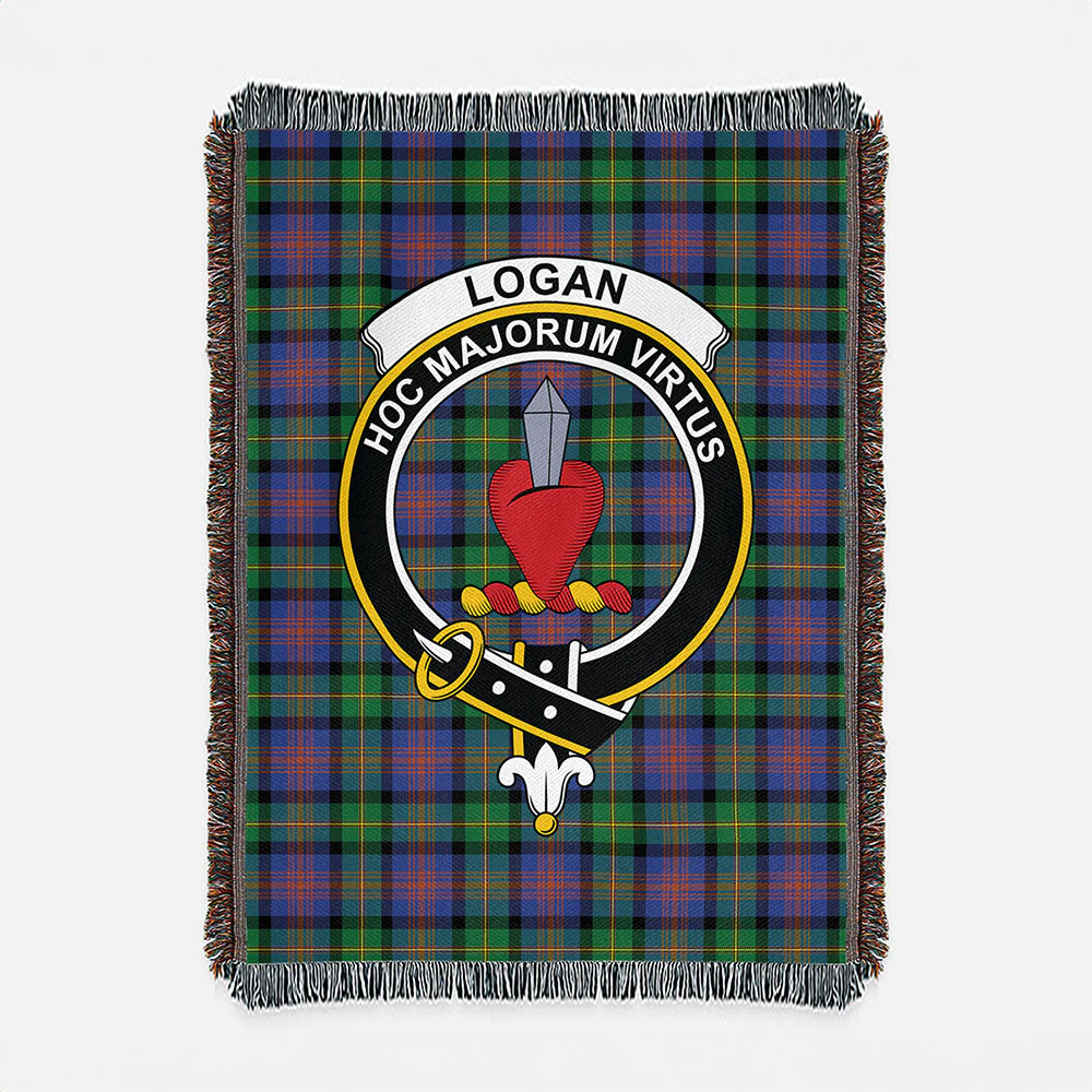 Scottish Logan Ancient Clan Badge Tartan Woven Blanket - Image 2