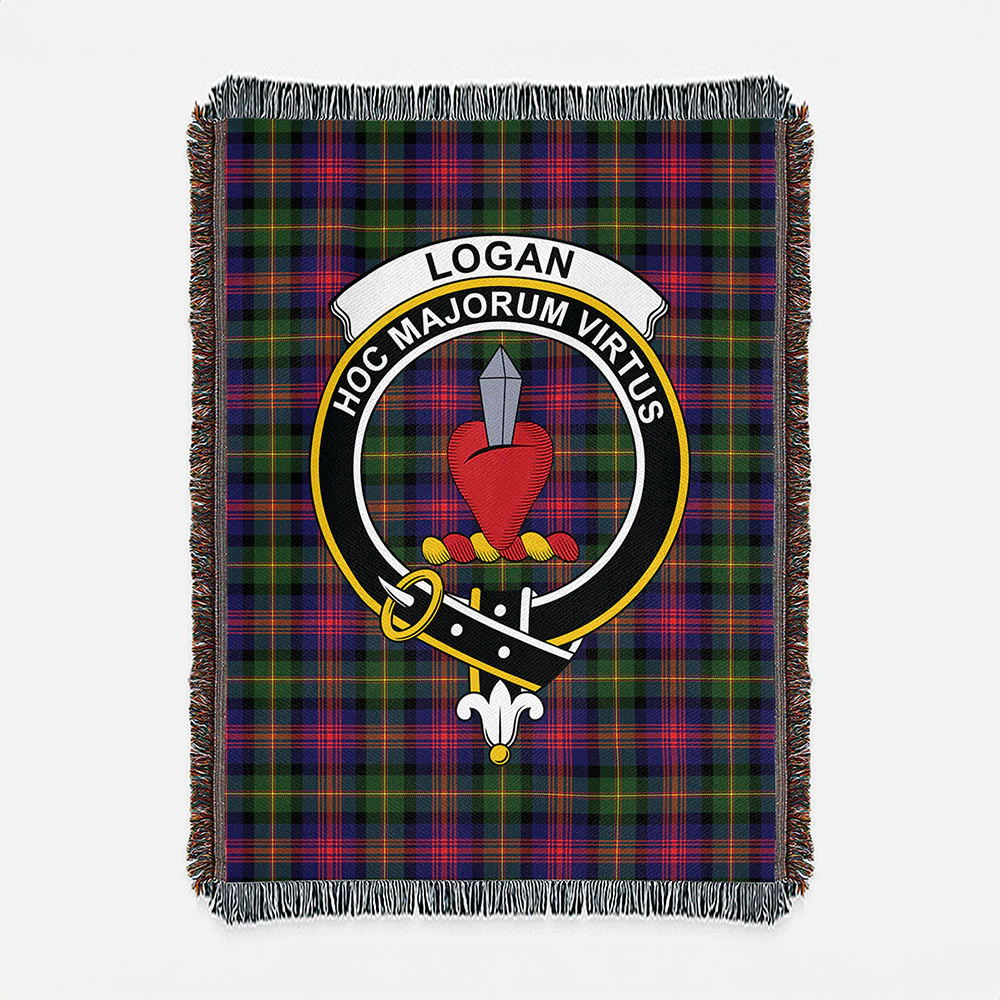 Scottish Logan Modern Clan Badge Tartan Woven Blanket - Image 2