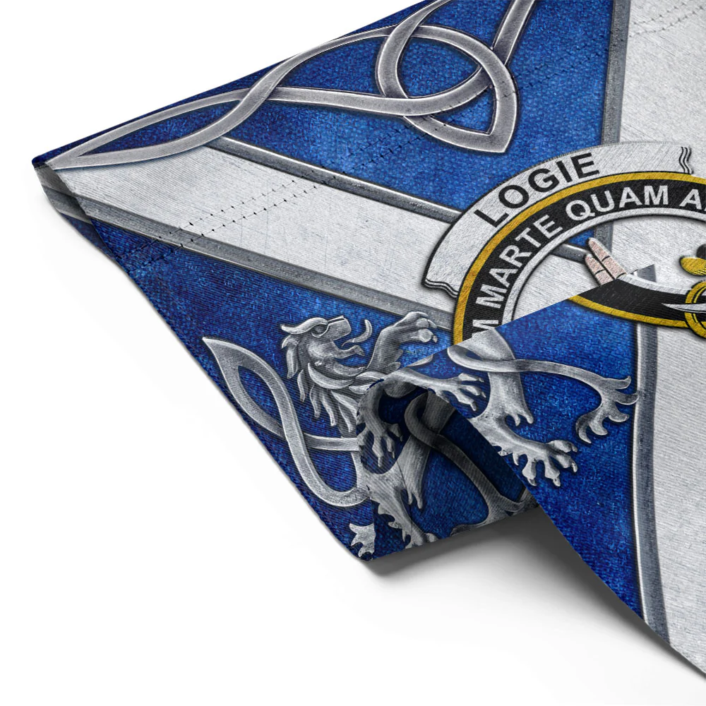 Scottish Logie Clan Badge Garden Flag Silver Rampant Lion Emblem - Image 2