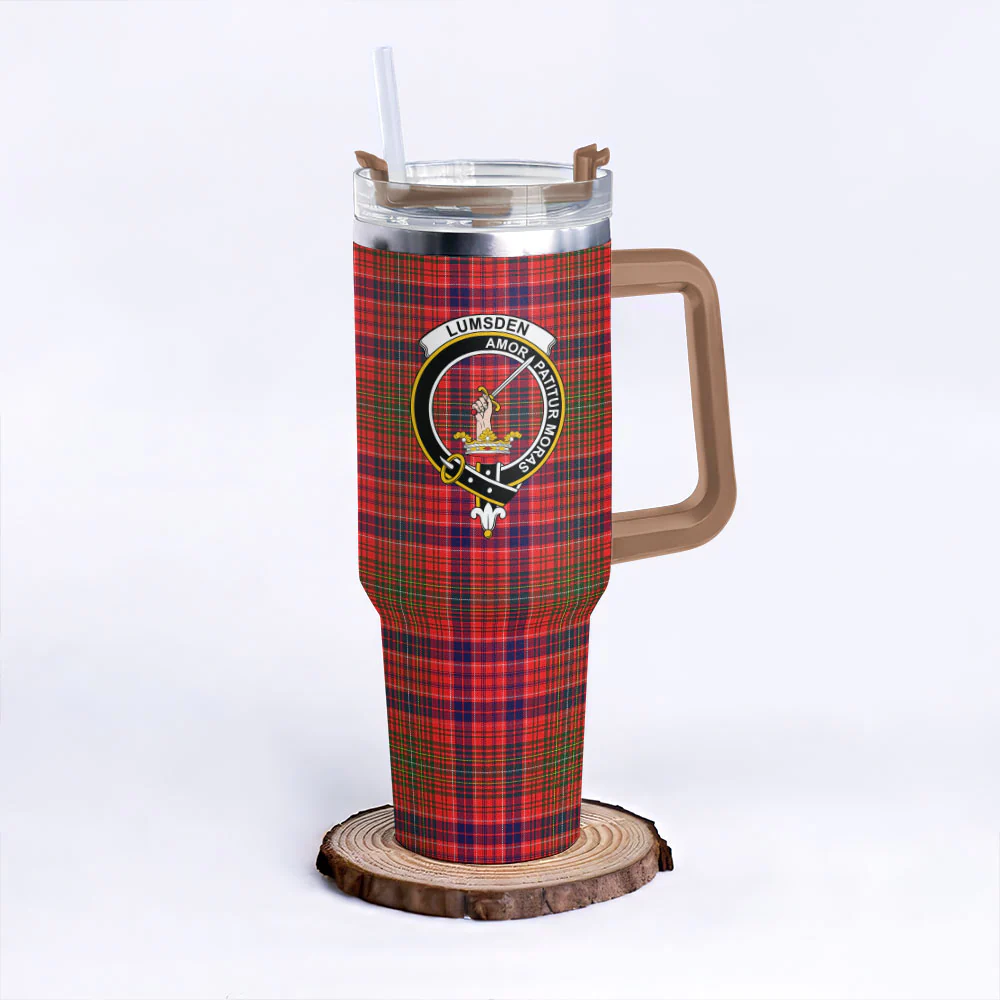 Scottish Lumsden Modern Clan Badge Tartan 40oz Tumbler - Image 9
