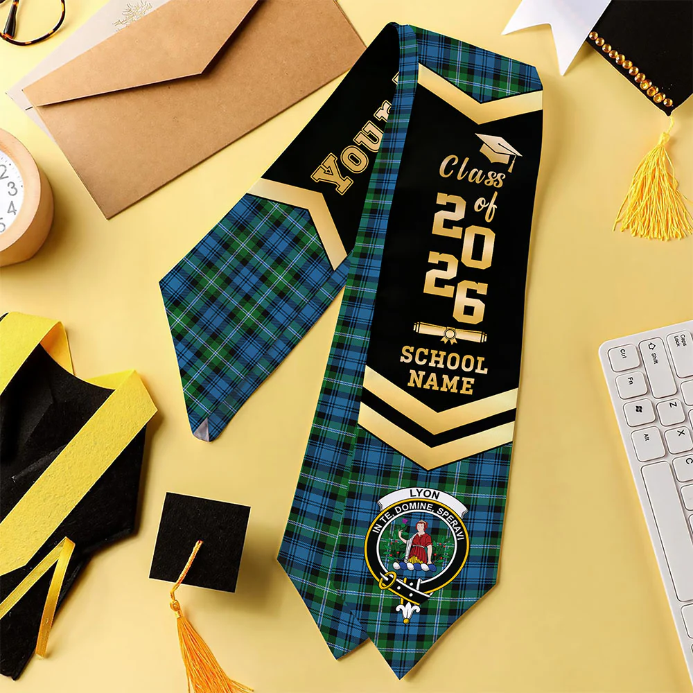 Scottish Lyon Clan Clan Badge Tartan Graduation Stole Black Gold Honor - Image 4