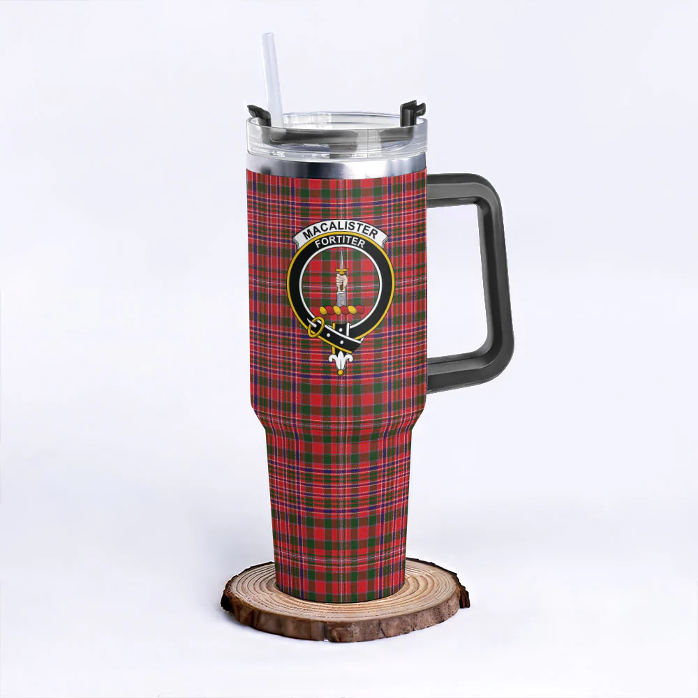 Scottish MacAlister Modern Clan Badge Tartan 40oz Tumbler - Image 3