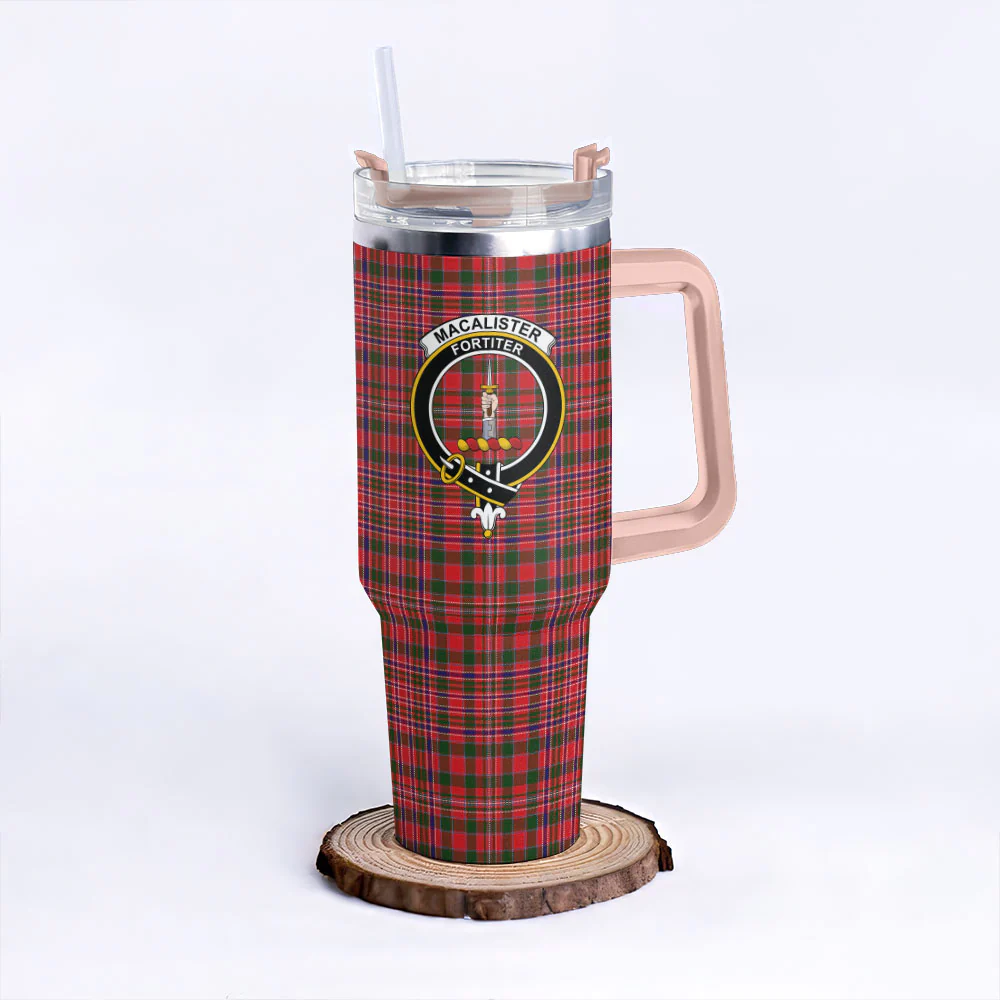 Scottish MacAlister Modern Clan Badge Tartan 40oz Tumbler - Image 4