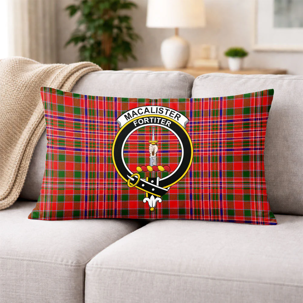 Scottish MacAlister Modern Clan Badge Tartan Pillow Case - Image 3