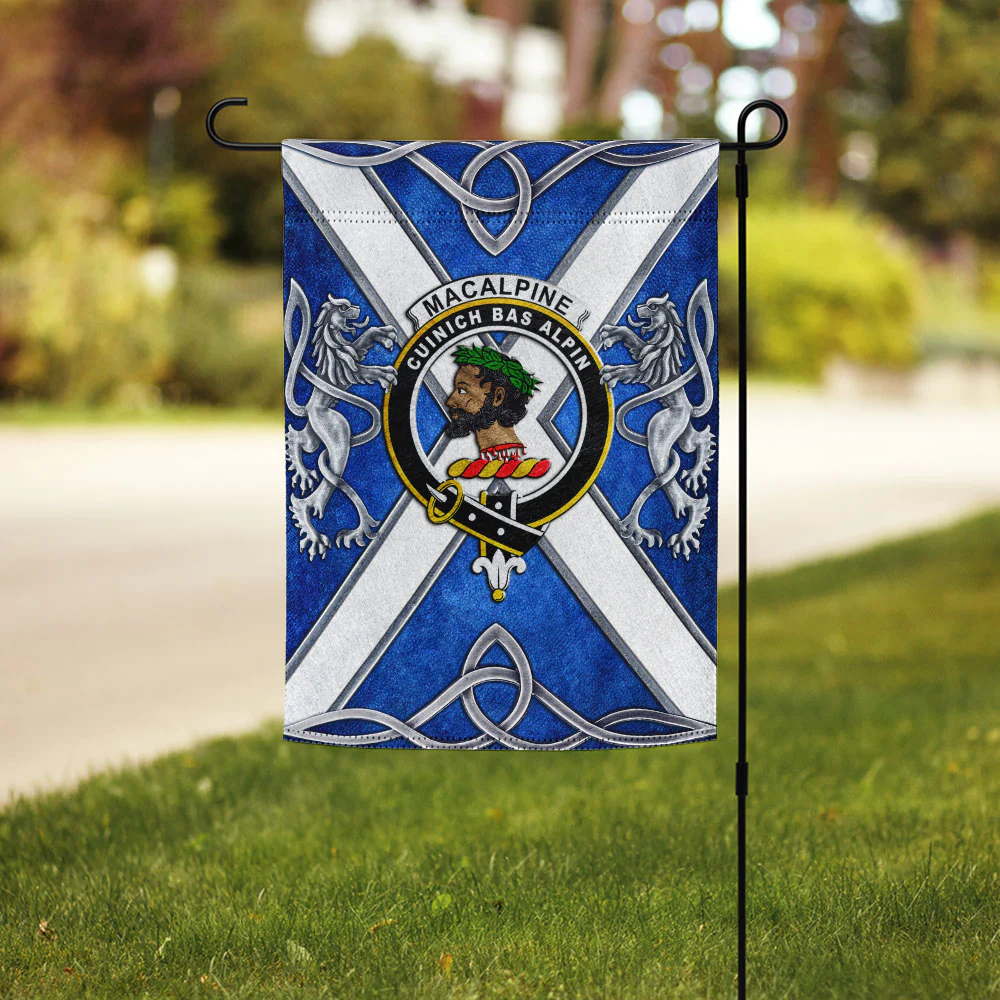 Scottish MacAlpine Clan Badge Garden Flag Silver Rampant Lion Emblem - Image 3