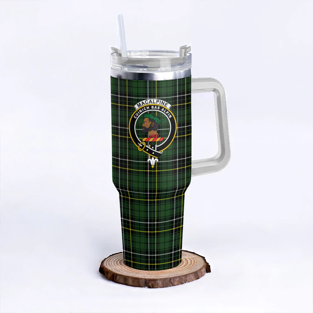 Scottish MacAlpine Modern Clan Badge Tartan 40oz Tumbler