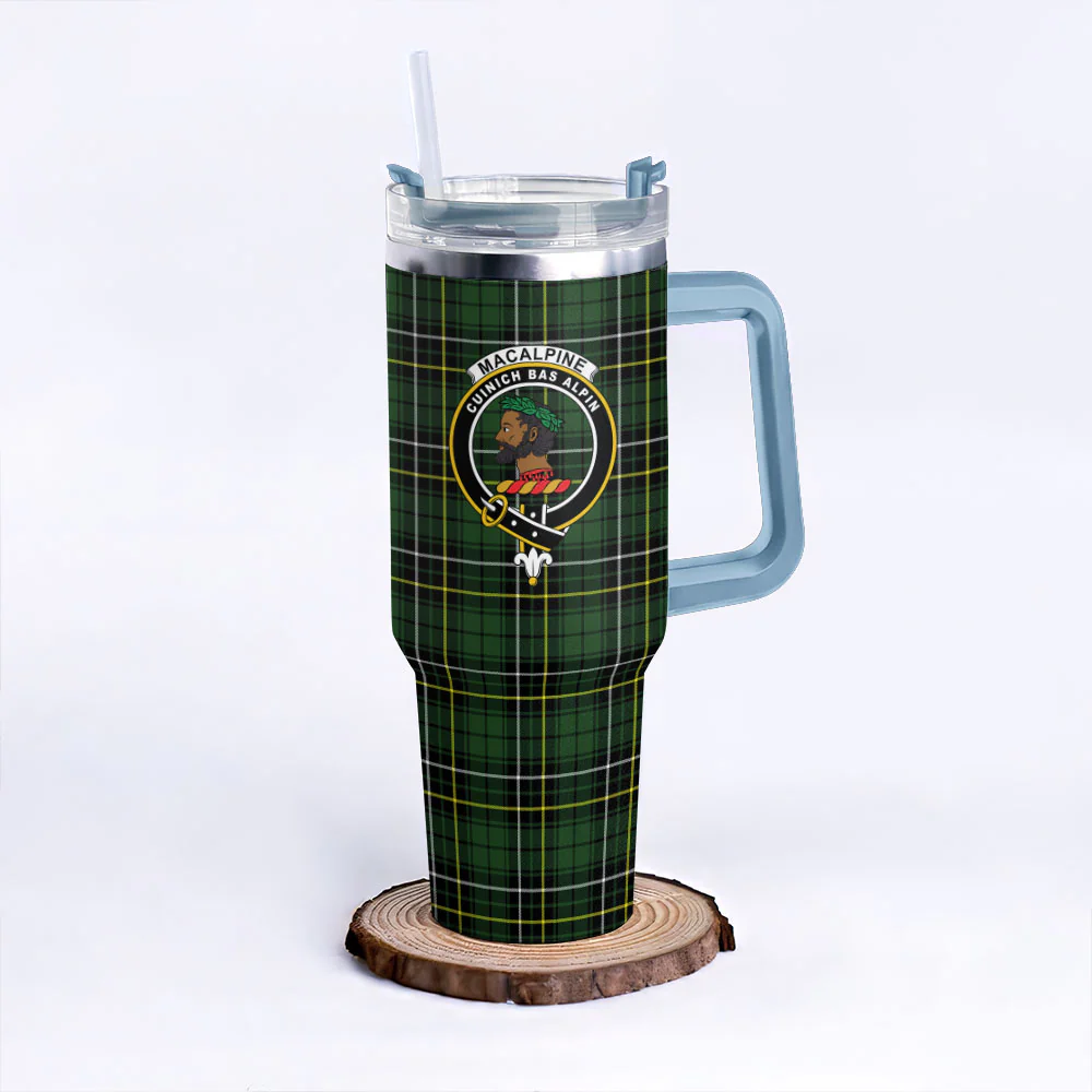 Scottish MacAlpine Modern Clan Badge Tartan 40oz Tumbler - Image 5