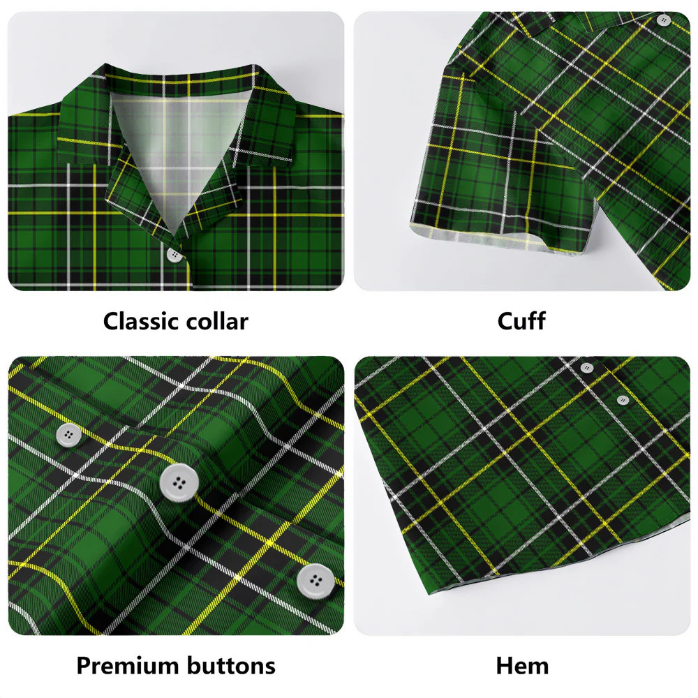 Scottish MacAlpine Modern Clan Badge Tartan Hawaiian Shirt - Image 4