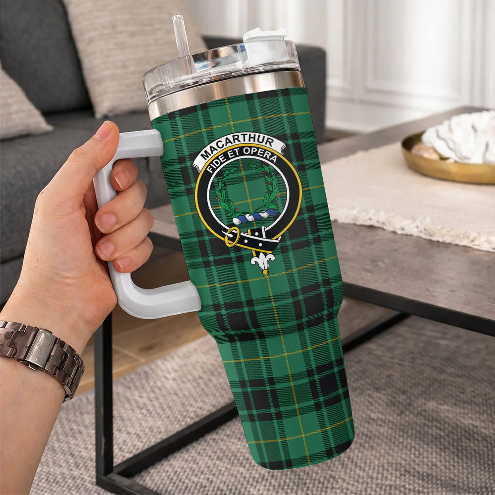Scottish MacArthur Ancient Clan Badge Tartan 40oz Tumbler - Image 10