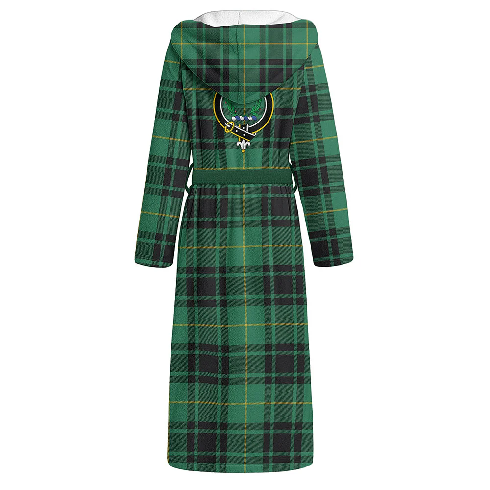 Scottish MacArthur Ancient Clan Badge Tartan Flannel Hooded Bathrobe - Image 3