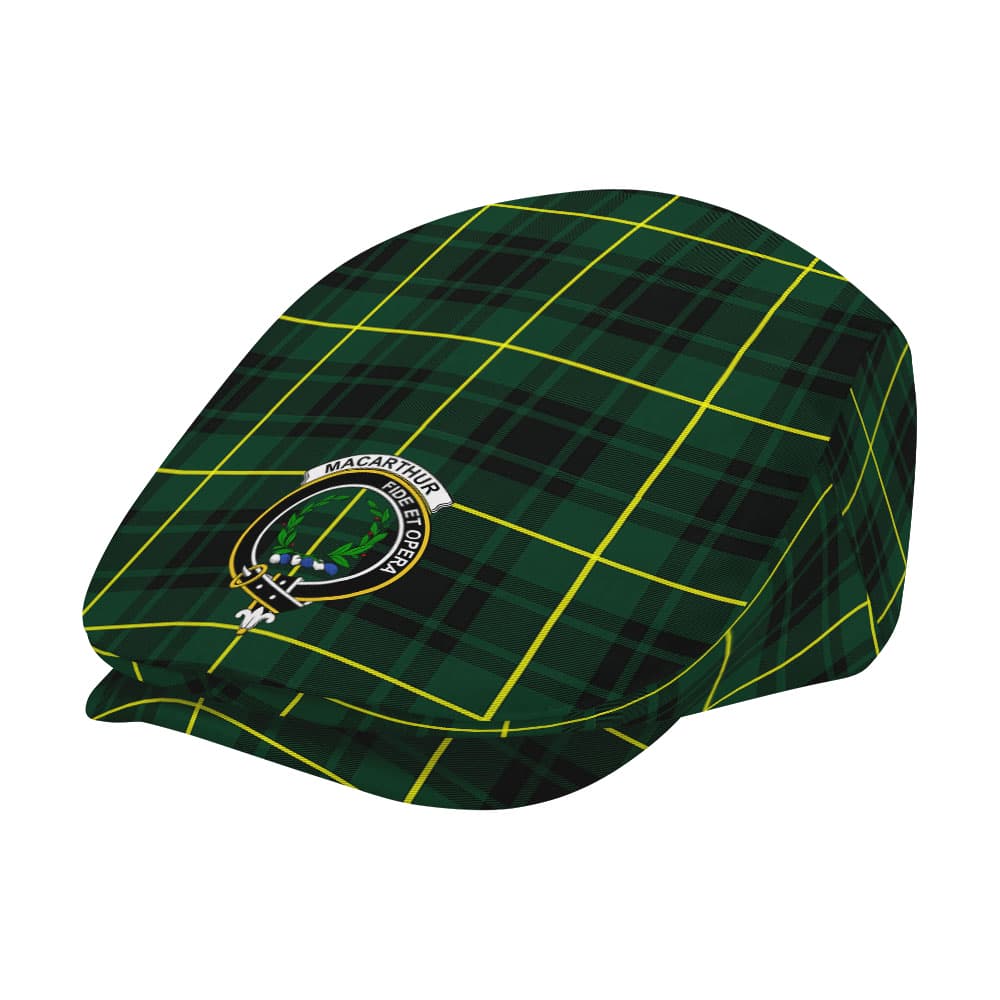 Scottish MacArthur Clan Badge Tartan Flat Cap - Image 2