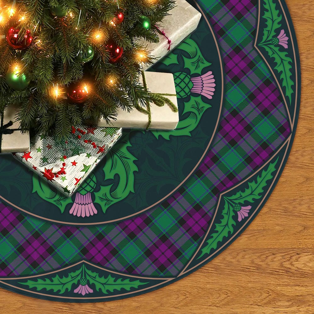 Scottish MacArthur - Milton Tartan Christmas Tree Skirt Old Scottish Thistle Flower - Image 2