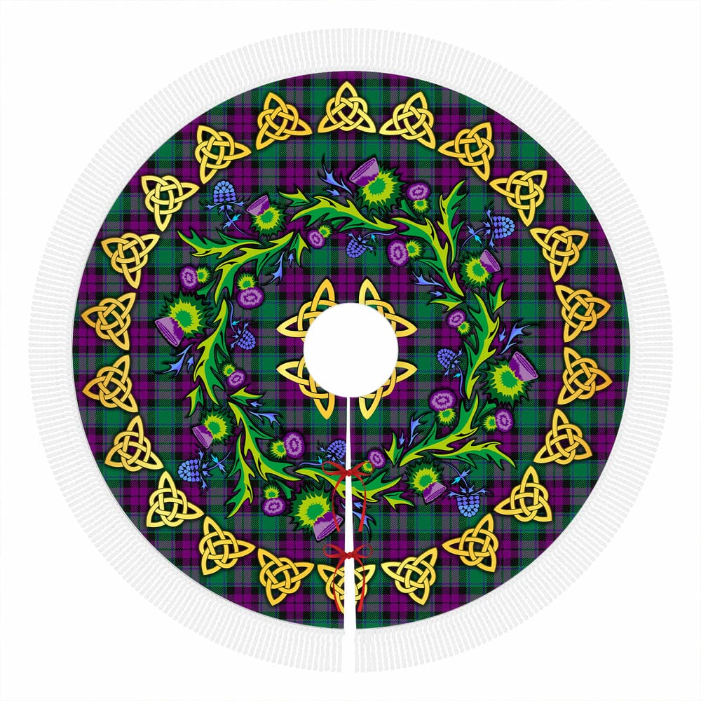 Scottish MacArthur - Milton Tartan Thistle Celtic Knot Christmas Tree Skirt - Image 4