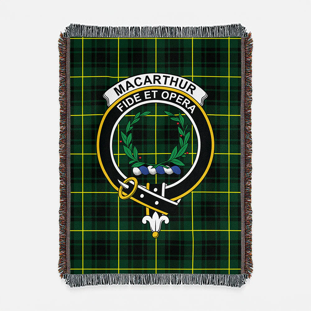 Scottish MacArthur Modern Clan Badge Tartan Woven Blanket - Image 2