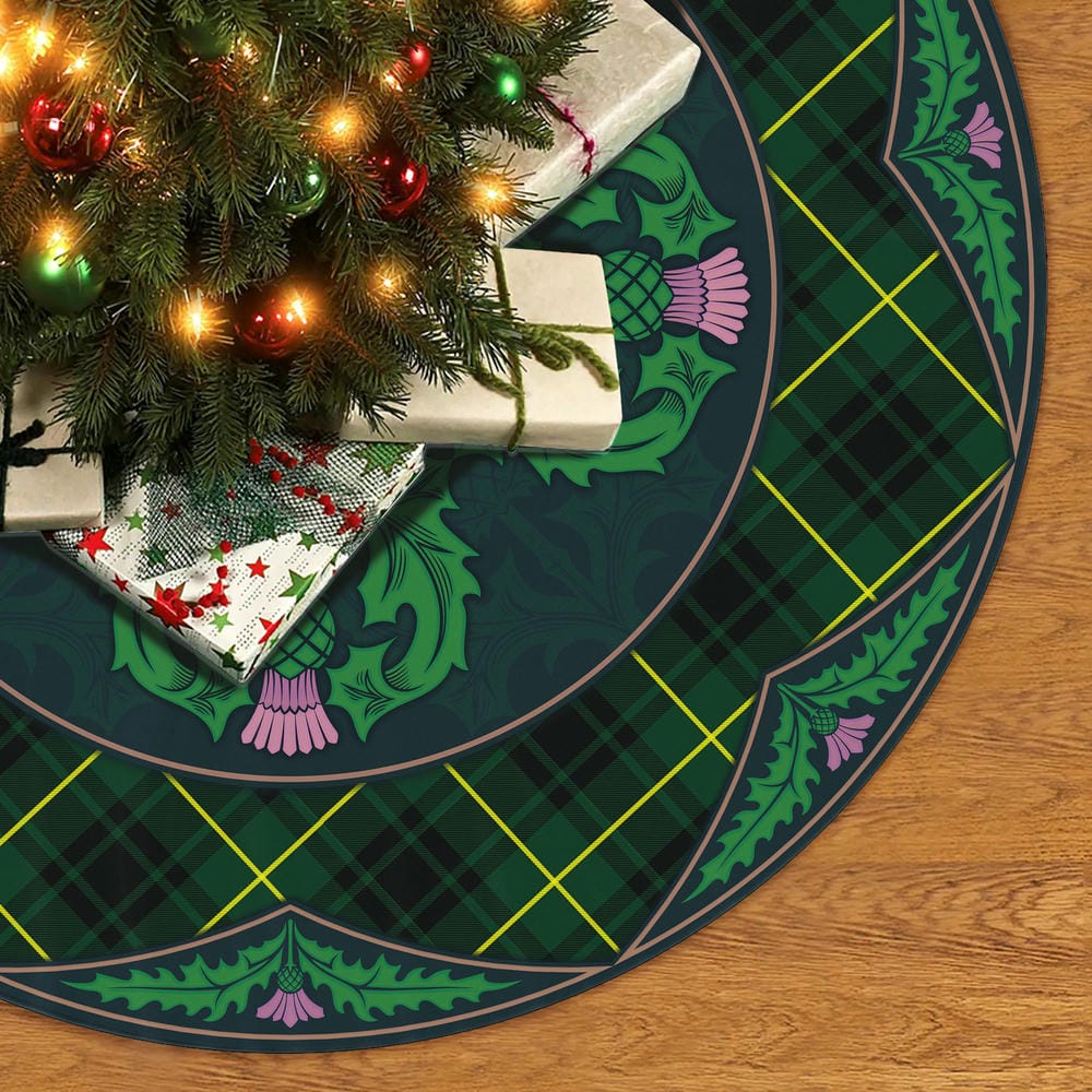 Scottish MacArthur Modern Tartan Christmas Tree Skirt Old Scottish Thistle Flower - Image 2
