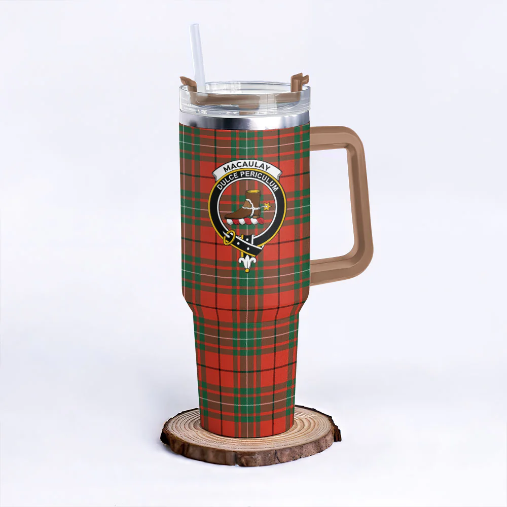 Scottish MacAulay Ancient Clan Badge Tartan 40oz Tumbler - Image 9