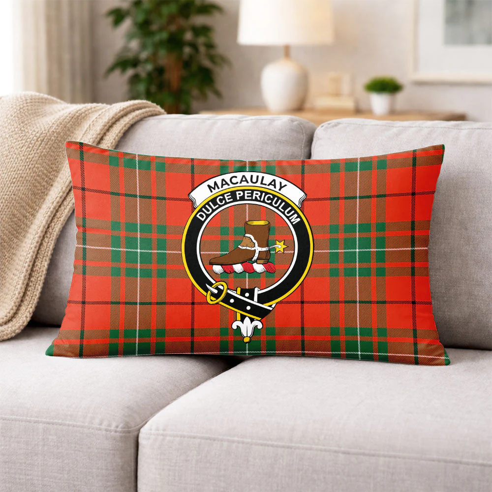 Scottish MacAulay Ancient Clan Badge Tartan Pillow Case - Image 3