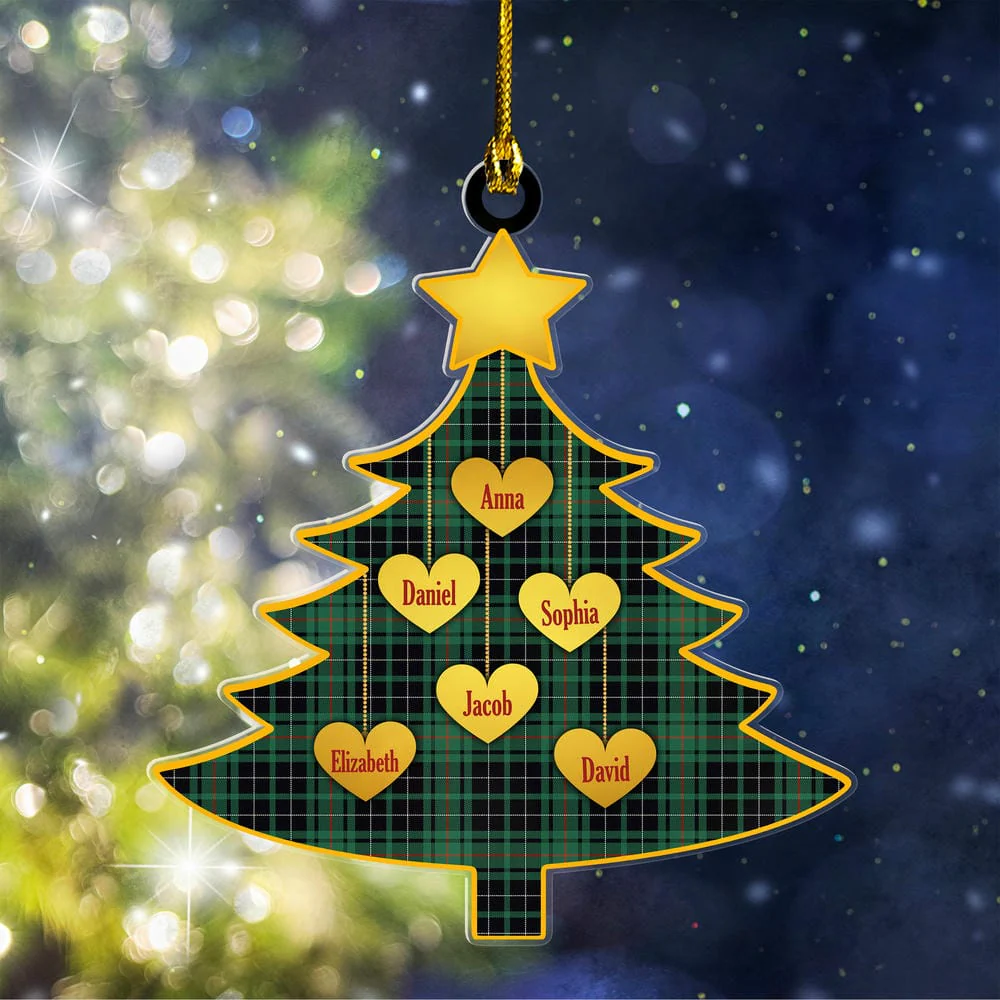 Scottish MacAulay Hunting Ancient Tartan Ornament Custom Family Christmas Tree