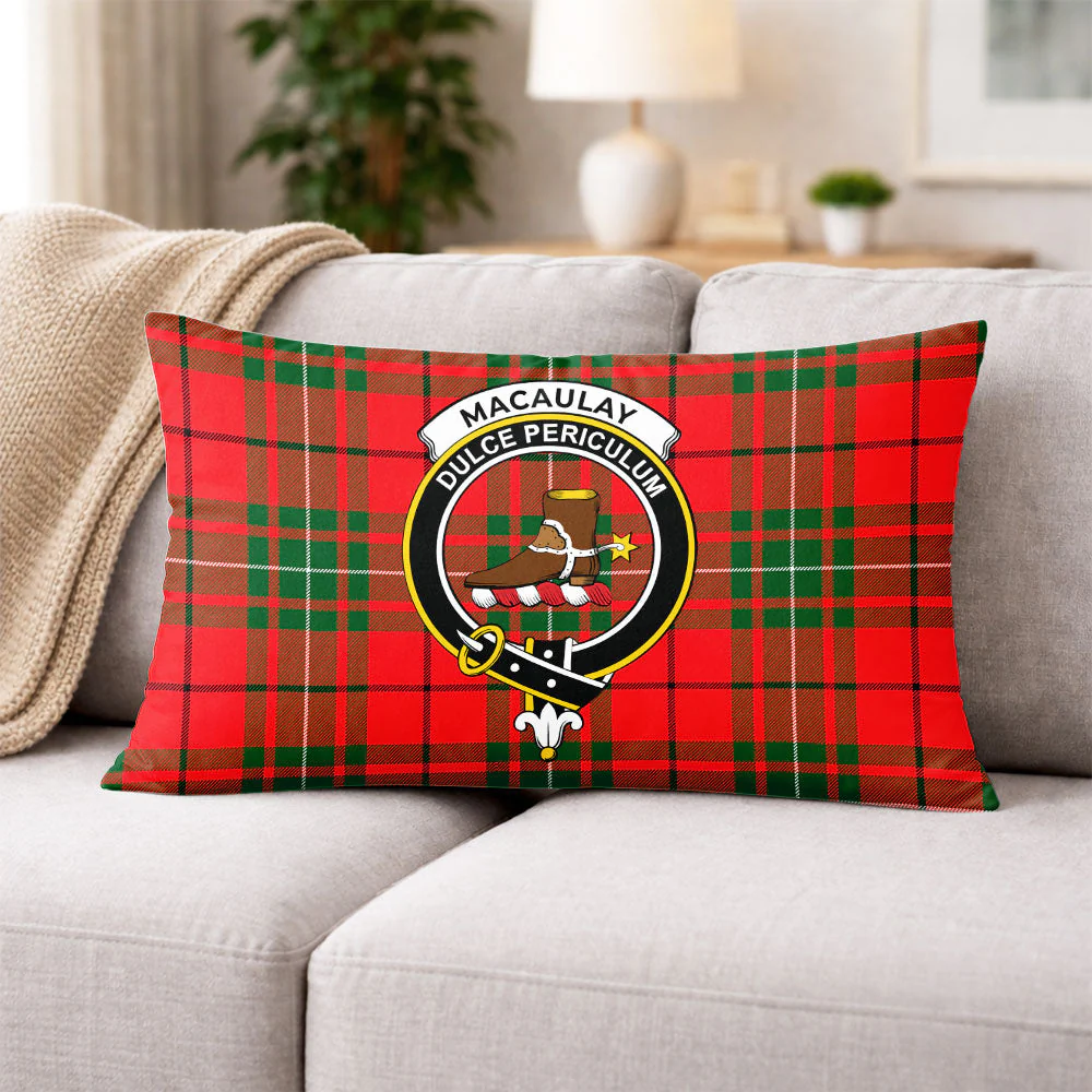 Scottish MacAulay Modern Clan Badge Tartan Pillow Case - Image 3