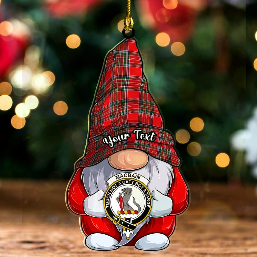 Scottish MacBain Clan Badge Tartan Christmas Gnome Ornament Custom Personalized - Image 2