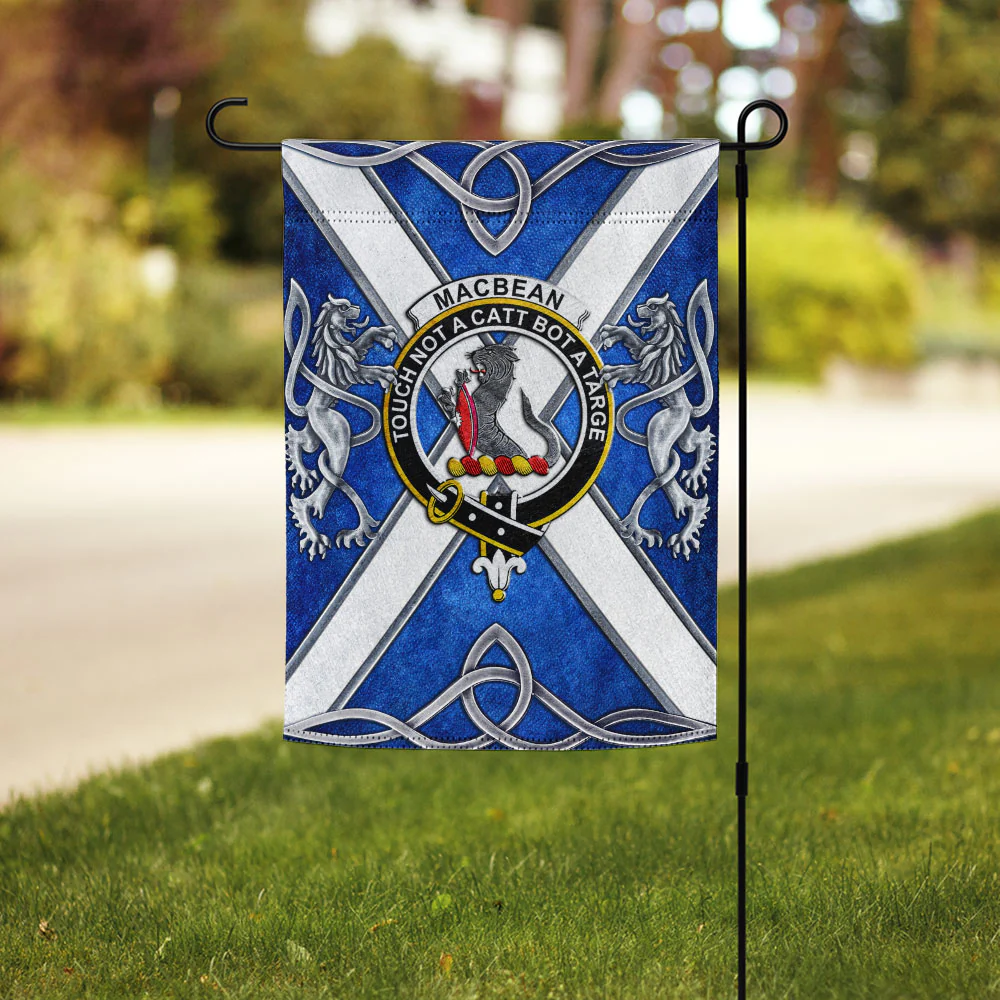 Scottish MacBean Clan Badge Garden Flag Silver Rampant Lion Emblem - Image 3
