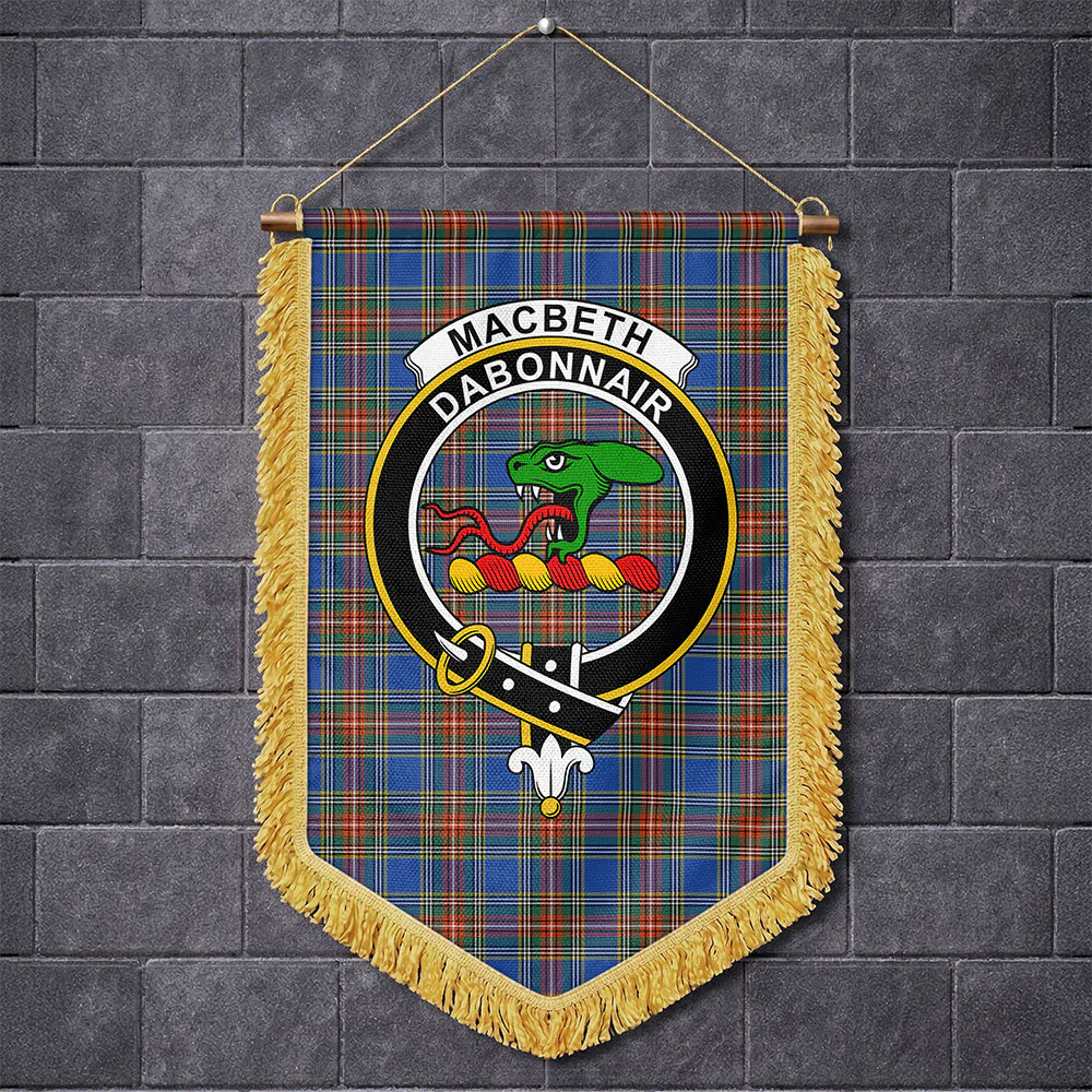 Scottish MacBeth Ancient Clan Badge Tartan Wall Hanging Banner