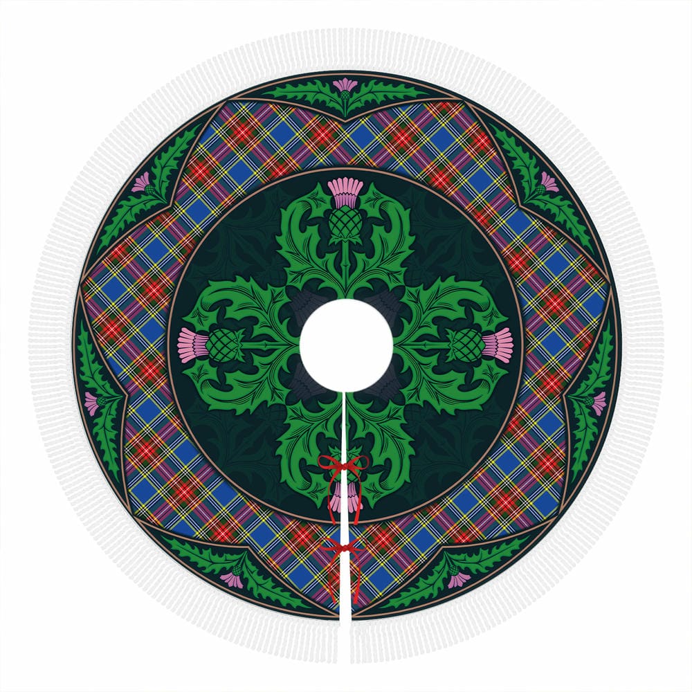 Scottish MacBeth Modern Tartan Christmas Tree Skirt Old Scottish Thistle Flower - Image 4