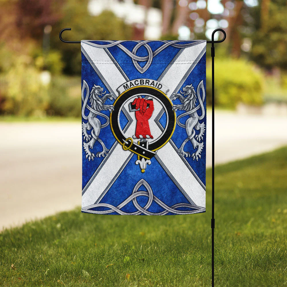 Scottish MacBraid Clan Badge Garden Flag Silver Rampant Lion Emblem - Image 3