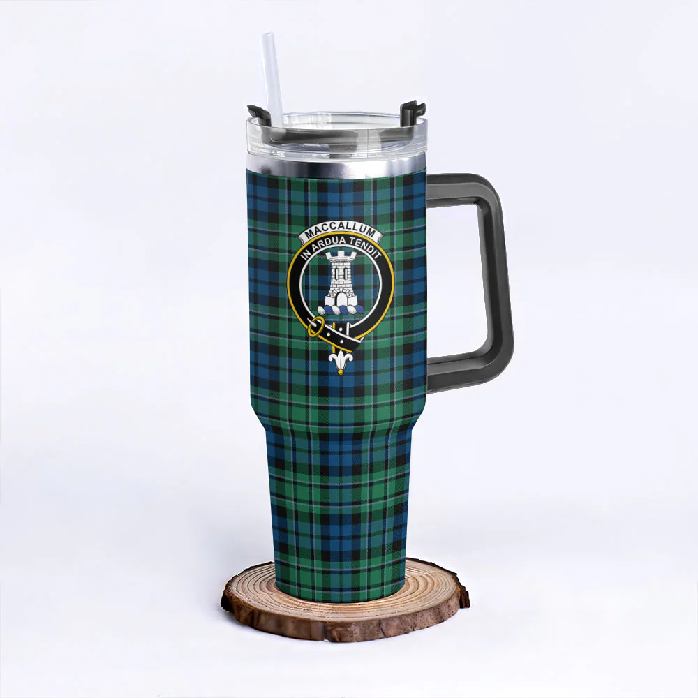 Scottish MacCallum Ancient Clan Badge Tartan 40oz Tumbler - Image 3